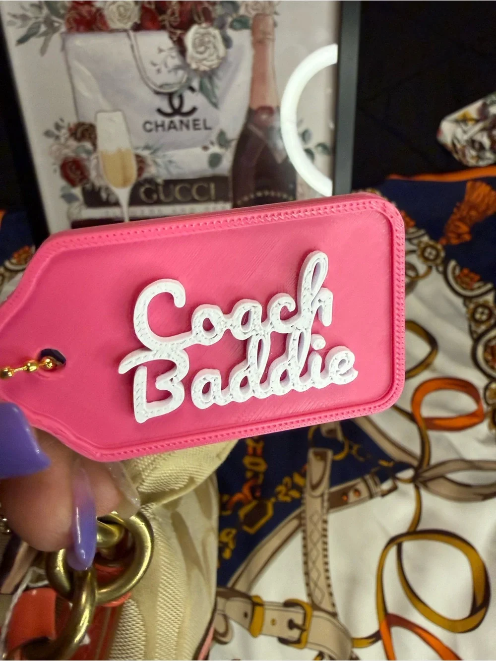 Coach Bonnie Signature Canvas Shoulder Bag Coral Pink Leather Trim